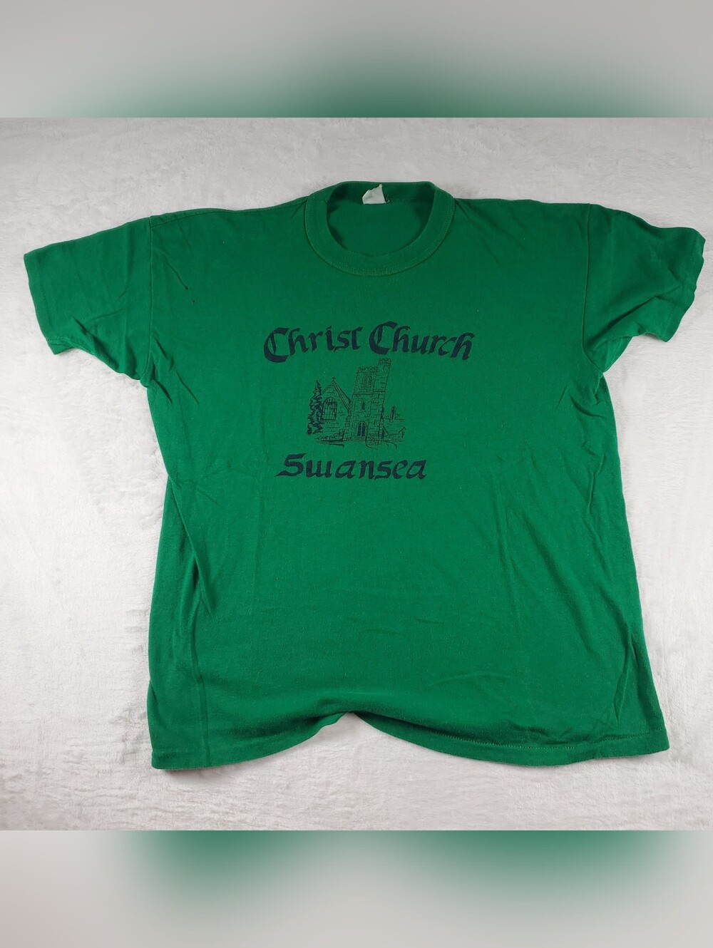 Vintage 80s Christ Church Swansea T-shirt Single-Stitch Made In USA XS READ**
